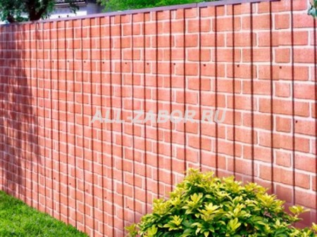 Забор из профнастила с покрытием Red Brick Light